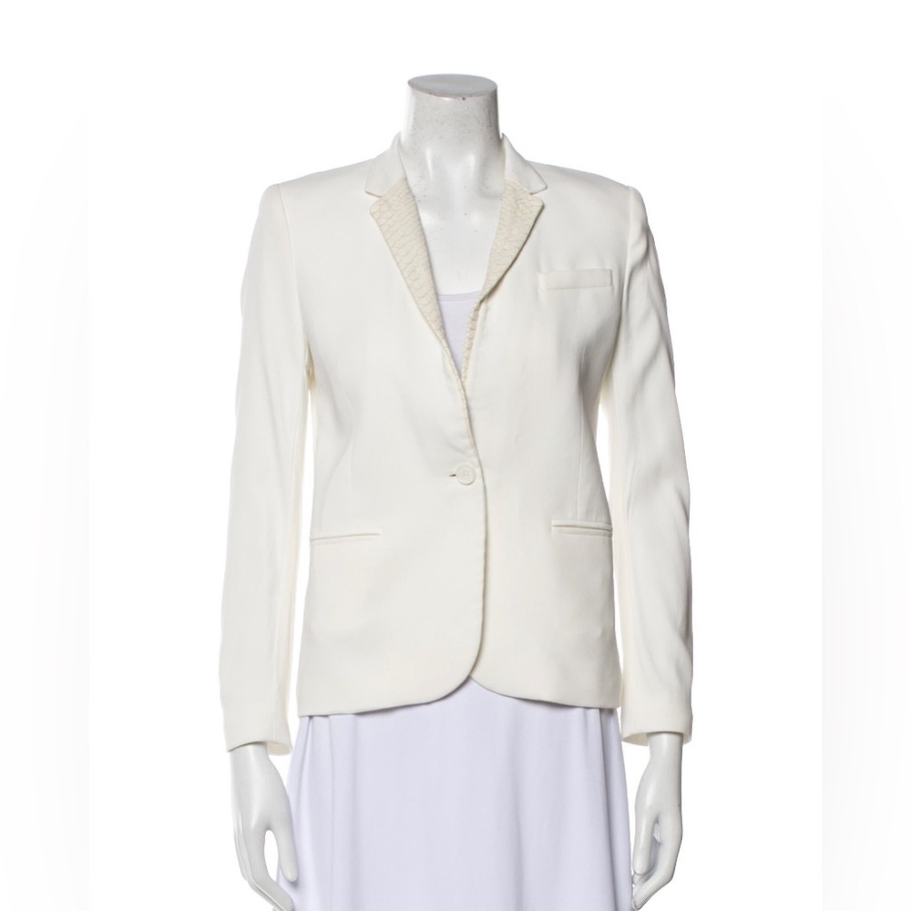 Off-white faux snakeskin collar blazer by The Kooples, Small